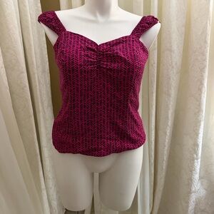 Torrid Fuchsia and Black Patterned Blouse